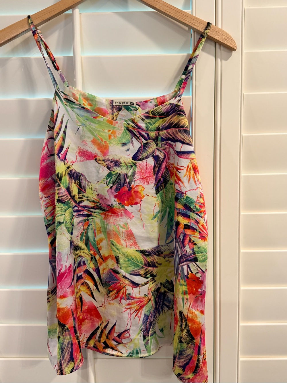 Lark Tropical Floral Spaghetti Strap Tank - Medium